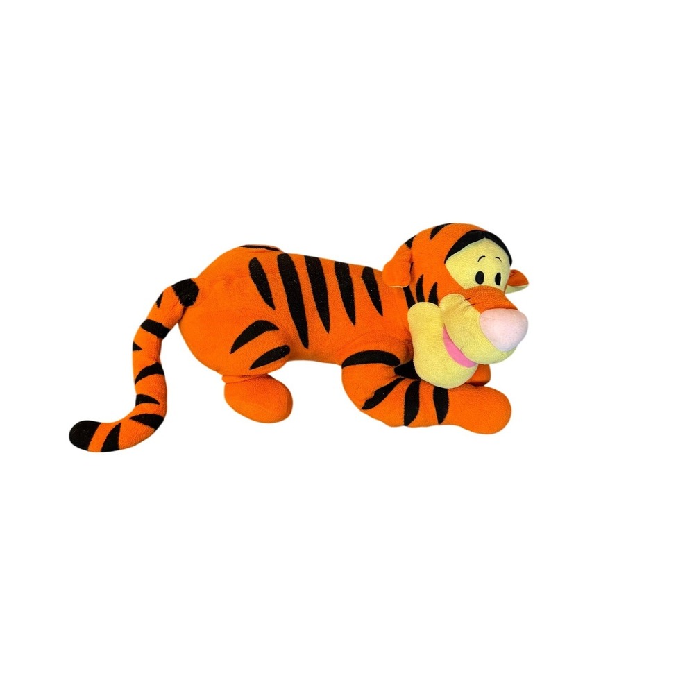 Disney‎ Tigger Plush Stuffed Animal Laying Down Winnie Pooh Spring Tail 24" Vtg
